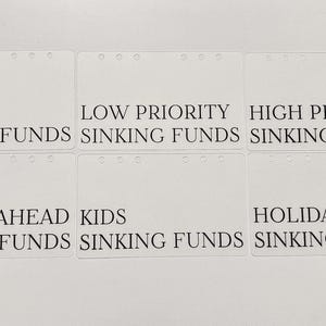 A6 Budget Binder Dashboards Dividers:  Laminated Vellum  Minimalist Sinking Funds Dashboards