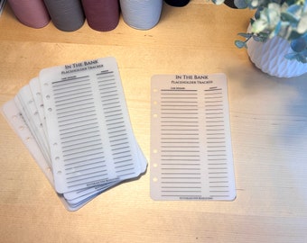Vellum Cash Envelope Placeholder Trackers: A6 A5 Budget Binder Inserts
