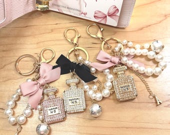 Authentic Chanel Key Chain, Rouge Coco Gloss, Miniature Mirror