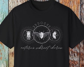 Celestial Cicada T-Shirt: Comfort Colors, Goblincore Nature Tee