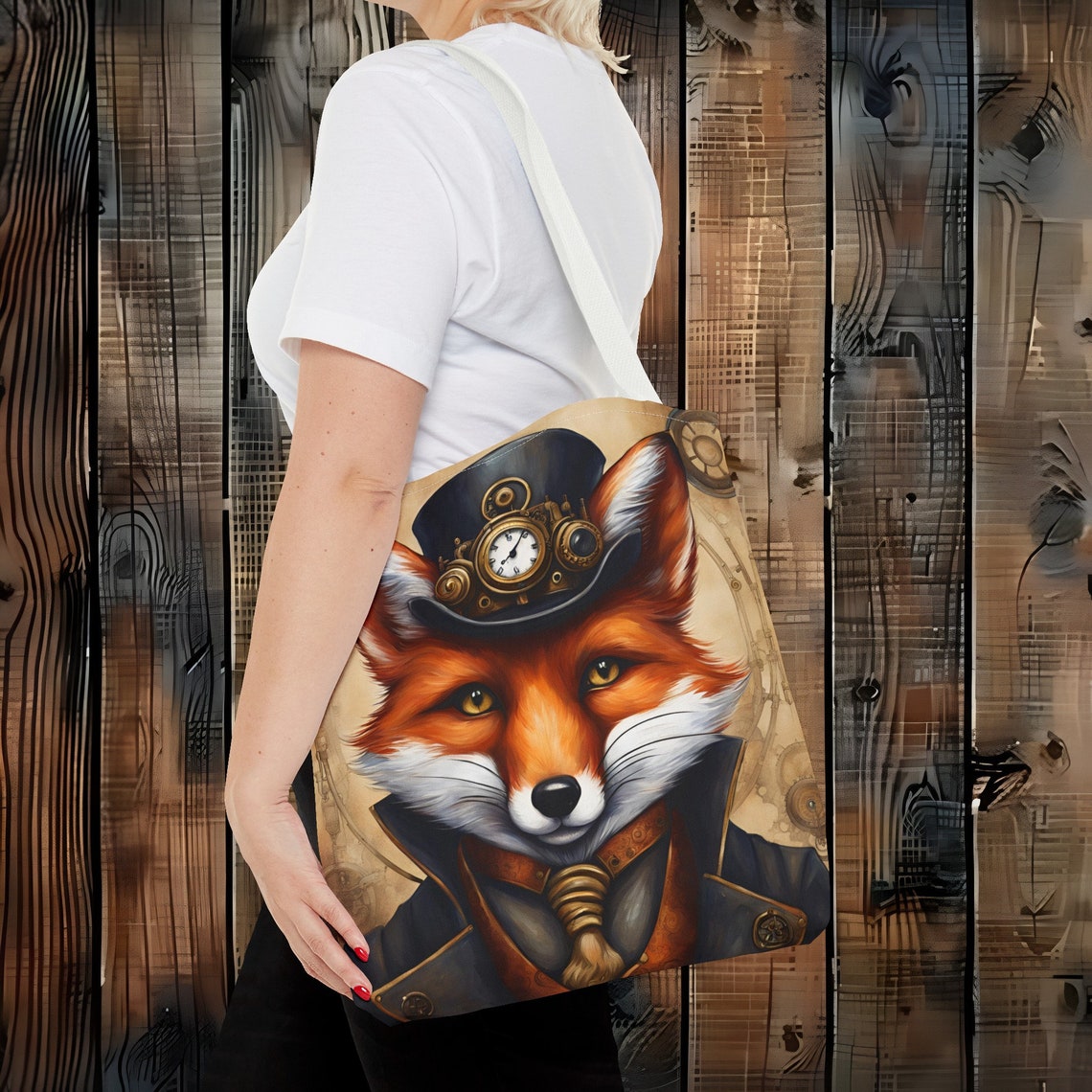 Steampunk Fox Tote Bag: Victorian Industrial Art - Etsy