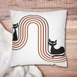 Atomic Cats Pillowcase: Mid-Century Modern Retro Decor