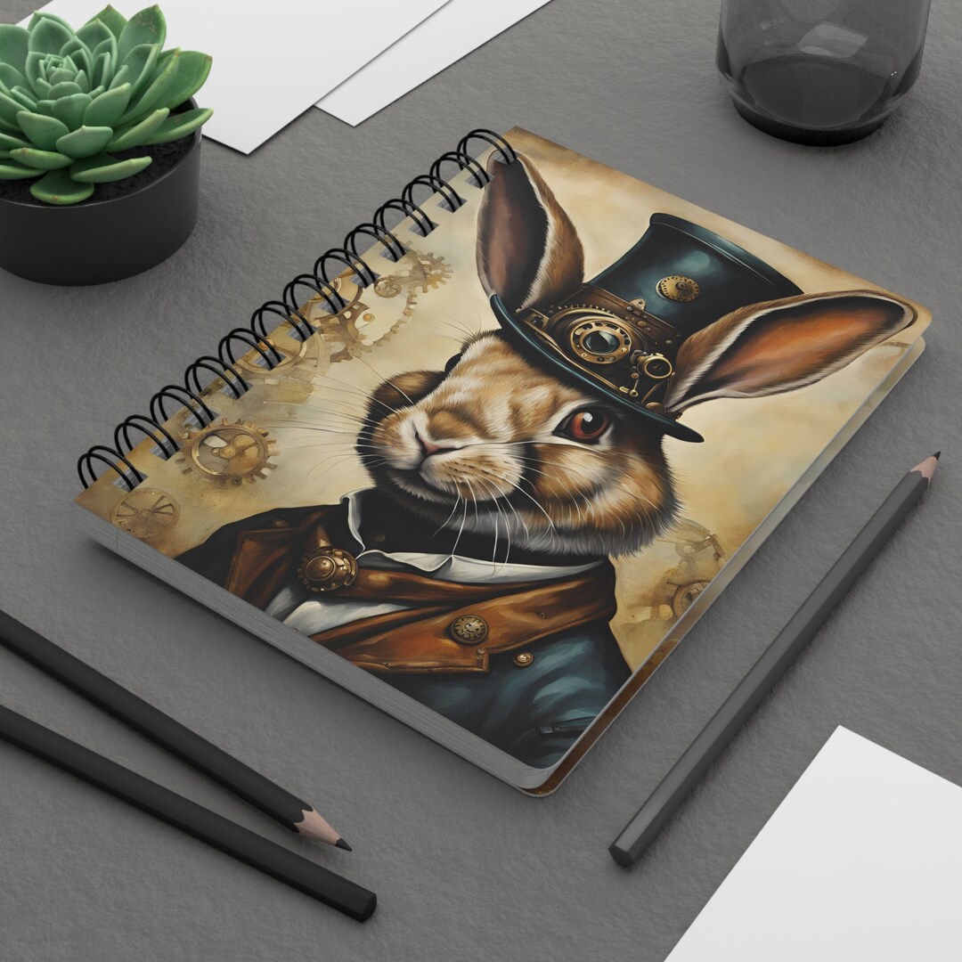 Steampunk Rabbit Spiral Journal: Victorian Industrial Notebook - Etsy