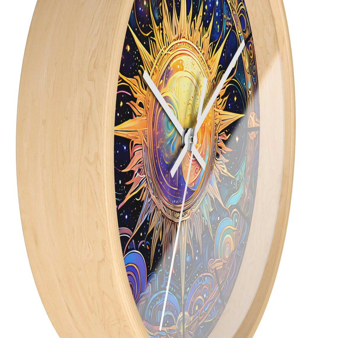 Art Nouveau Celestial Sun Wall Clock: Whimsical Painterly Style - Etsy