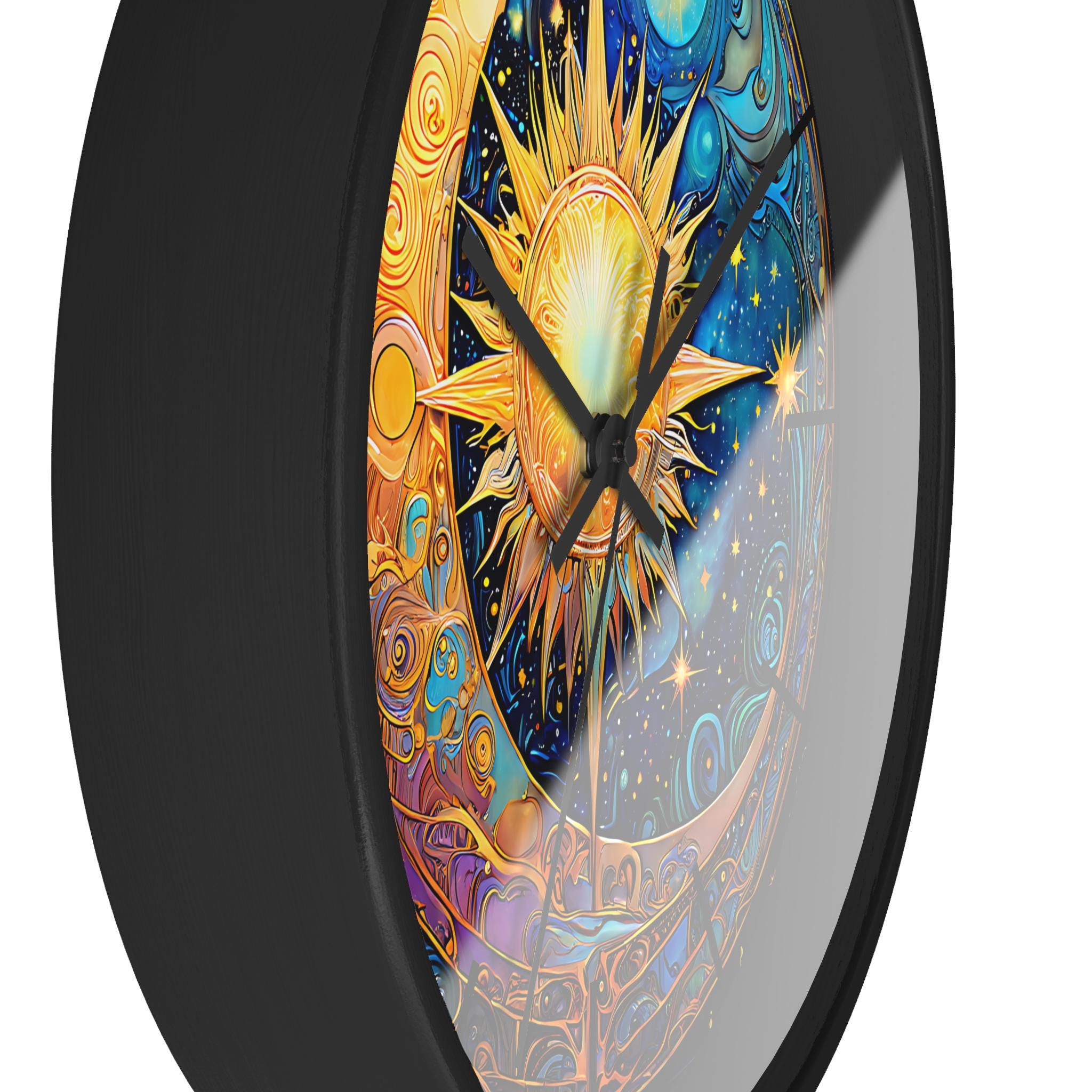 Art Nouveau Celestial Wall Clock: Sun & Moon Kitchen Decor - Etsy