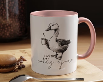 Silly Goose Drinking Coffee Mug: Playful Meme Gift