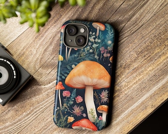Etui na telefon z motywem grzybów kwiatowych: Cottagecore Goblincore Fairycore, wytrzymałe etui ochronne