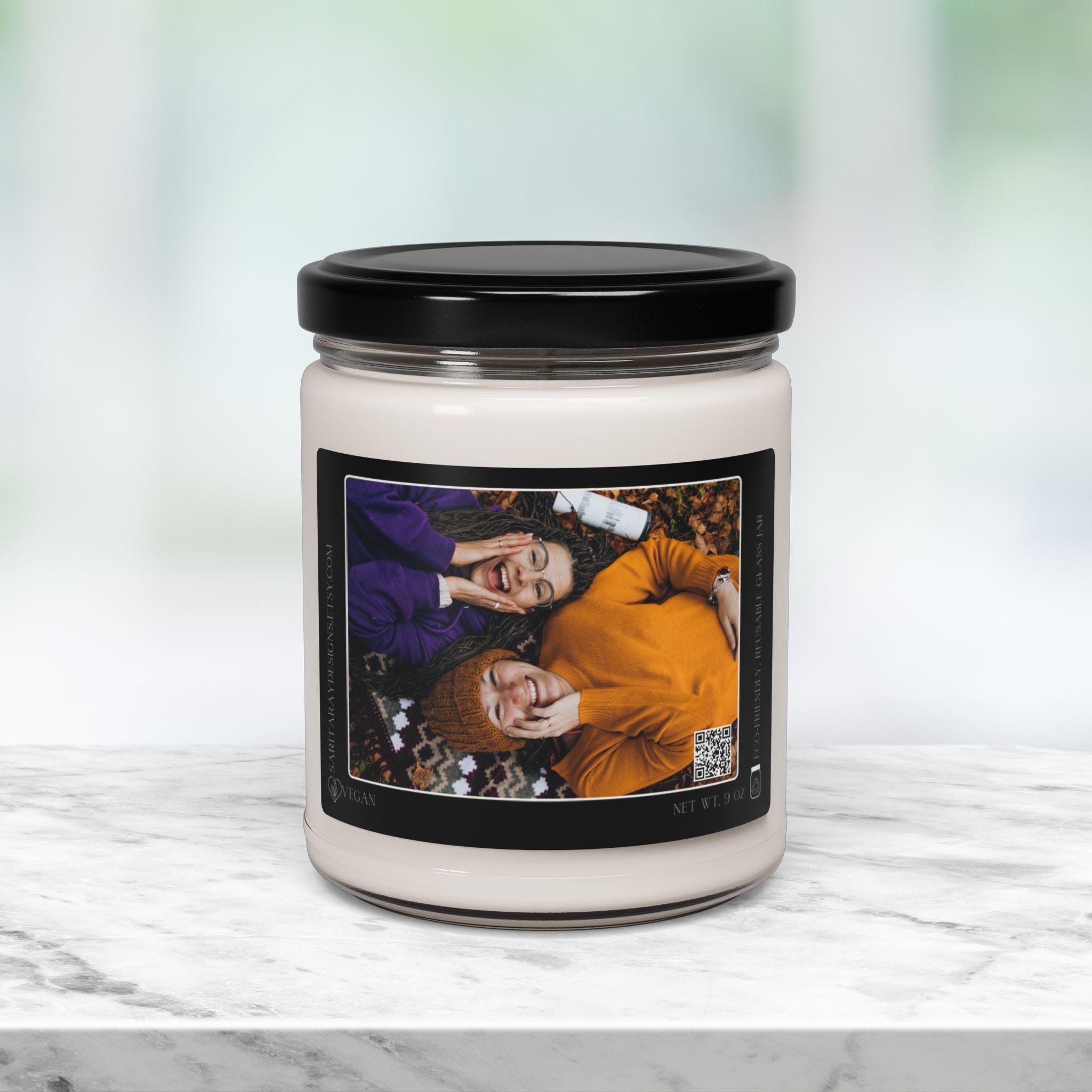 QR Code Personalized Message Photo Candle, Custom Picture Candle, QR ...