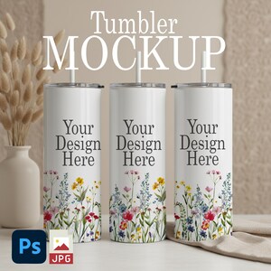 Skinny Tumbler mockup, Boho 20oz Tumbler Mockup, Simple Drag and drop Mockup, Tumbler smart object, Skinny tumbler mockup, 3 Tumblers mockup