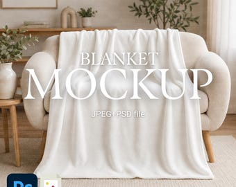 Sjabloon deken, fluweelzachte deken, nertsdeken, witte dekenmodel, slim object PSD en canva, png Printify-mocket