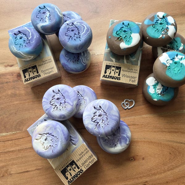 Mini Alpakaseife - feine handgemachte Seife 26 g mit Alpaka Keratin, Geschenk, GiveAway, Ostern, Weihnachten, Geburtstag, Reiseseife