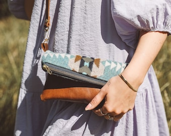 Mini Leather Crossbody Bag made with Pendleton® wool