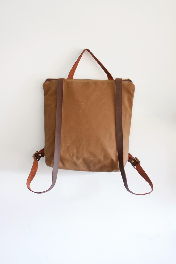 Waxed Canvas Backpack With Pendleton Wool Pocket - Etsy display picture 3