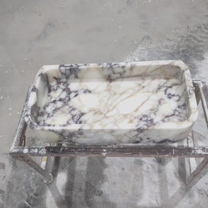 Calacatta Viola Marble Sink: Natural Stone Vanity Top (24&quot;x12&quot;x5&quot;)