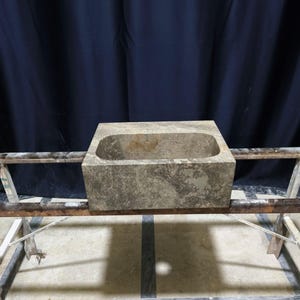 Silver Travertine Marble Sink, Natural Stone Sink, Marble Vessel Sink, Sink for Bathroom Wall Mounted Marble Sink  Washbasin Countertop Sink