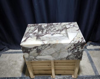 Calacatta Monet Marble Bathroom Sink, Custom sink for Rachel:  (30" x 20"x 8")