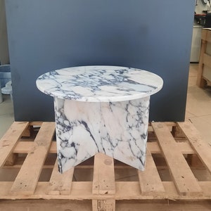 Calacatta Viola  Marble Side Table, Custom Design Marble Plinth Table, Marble Coffee Table,Handmade Marble Side Table, Marble Plinth Tables