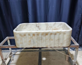 Calacatta Gold Marble Sink: Natural Stone Vessel Sink, Bathroom Vanity