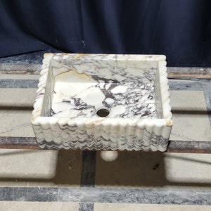 Calacatta Viola Marble Vessel Sink: Handcrafted Natural Stone Basin