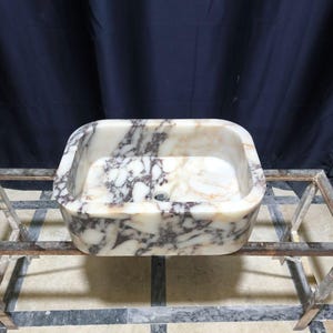 Calacatta Viola Marble Sink: Natural Stone Vanity, 22x16x5