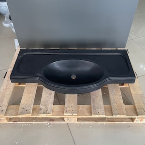 Handmade Black Marble Wall Mounted Sink: Modern Vanity (19&quot;x39&quot;x6&quot;)