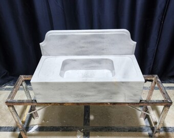 Lavabo de baño de mármol de Carrara: encimera moderna de pared (30 x 14 x 8)