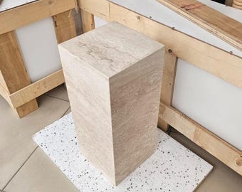 Pronto per la spedizione!!! Tavolino da caffè in travertino, tavolino laterale, tavolino laterale, tavolo in marmo, tavolo in marmo, tavolino laterale in travertino, tavolo in marmo, zoccolo