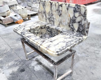 Calacatta Viola Marble Sink , Bathroom Sink, Wall mounted Sink, Vessel Sink, Handcarved Sink, Marble Washbasin, Natural Stone, Custom Size