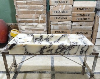 Ready to shipp!! Calacatta Viola Marble Sink, Wall Mount Sink, Powder Room Sink, %100 Natural Stone Sink, Countertop Marble Sink, Sink&Basin