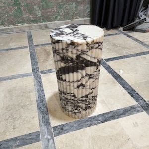 Calacatta Viola Marble Plinth Coffee Table , Marble Coffee Table,  Marble Pedestal  Table, Marble Coffee Table, Marble Side Table