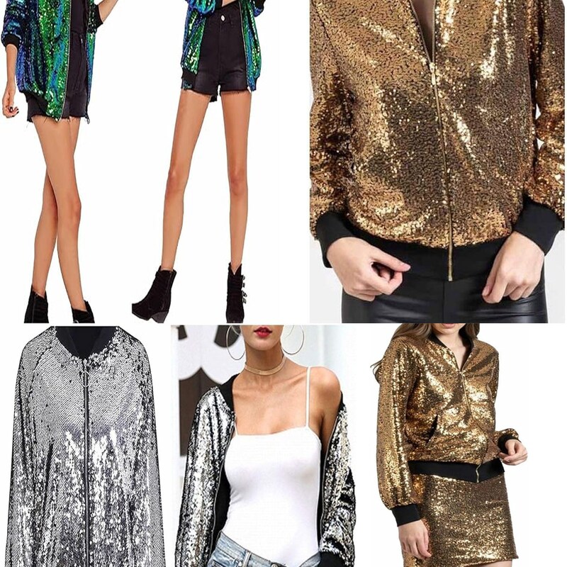 Vintage Grey Sheer Fashion Jacket Glitter Accent main image 1