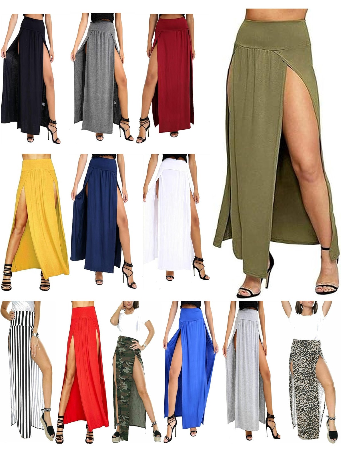 High Slit Maxi Skirt Etsy UK