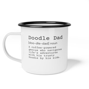 Doodle Dad Definition Camping Cup 12oz (V4) - Doodle Dad Mug, Dog Dad Mug, Doodle Camping Mug