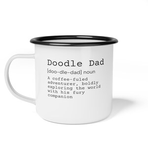 Doodle Dad Definition Camping Cup 12oz (V3) - Doodle Dad Mug, Dog Dad Mug, Doodle Camping Mug