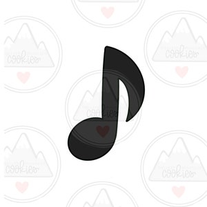 May include: Black musical note cookie cutter.