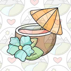 花のクッキーカッター付きココナッツドリンク
