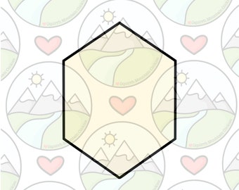 stretched hexagon plaque Cookie Cutter
