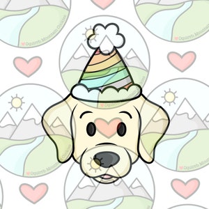 Lab party dog cookie cutter