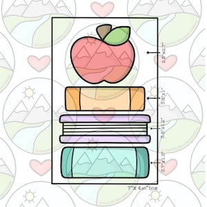 Apple on book 4 piece Cookie Cutter set