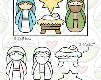 Puede incluir: Un conjunto de cinco cortadores de galletas con temática navideña. Los cortadores tienen forma de estrella, pesebre, pastor, María y José. Los cortadores están delineados en negro y miden 2,75 pulgadas por 2,75 pulgadas, 3,5 pulgadas por 2,7 pulgadas y 4,75 pulgadas por 2,75 pulgadas.