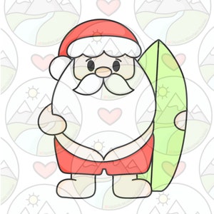 Surfing Santa cookie cutter