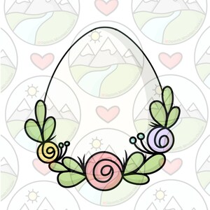Egg with flowers on bottom cookie cutter