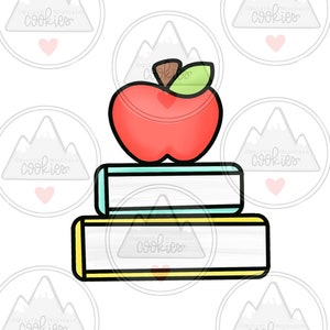 Apple on books Cookie Cutter