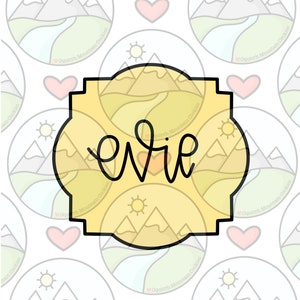 Evie plaque cookie cutter