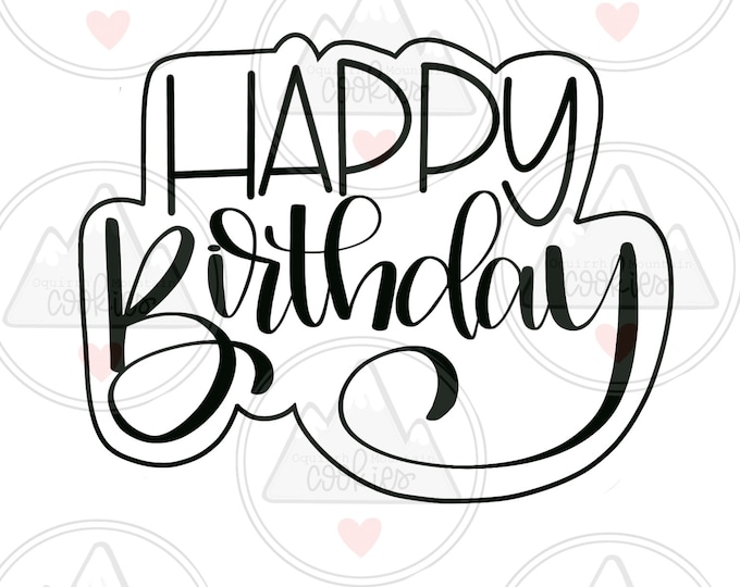 Happy Birthday Cookie Cutter Etsy