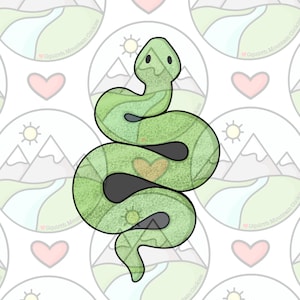 Puede incluir: Cortador de galletas de serpiente verde con una superficie texturizada. El cortador de galletas tiene forma de serpiente enroscada en un círculo.