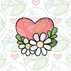 Heart flowers Cookie cutter