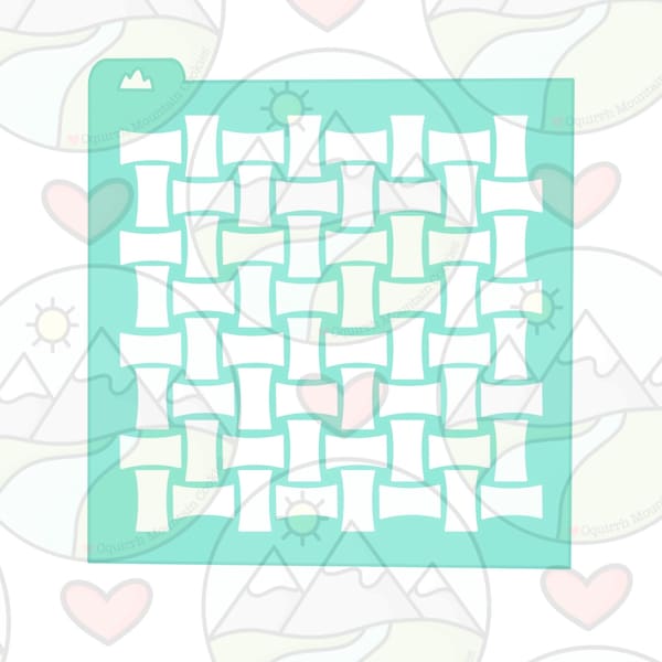 Basket Weave Stencil Etsy