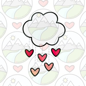 Raining Hearts Cookie Cutter