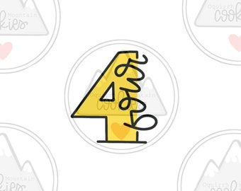 4 with letters cookie cutter
